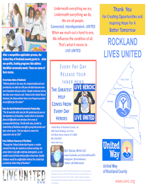 United Way of Rockland Pledge Form 2015-2016