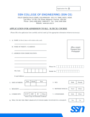 Indian School Admission Form