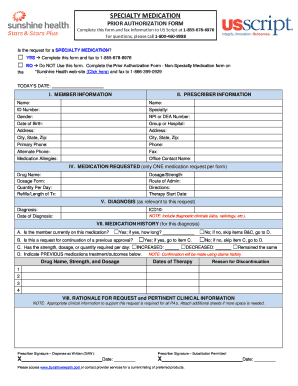Specialty Medication Prior Authorization Form