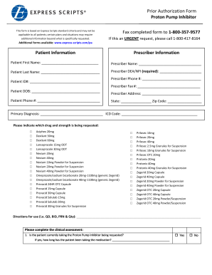 Proton Pump Inhibitor Prior Authorization Form
