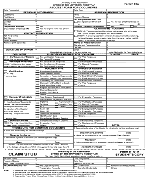 University of the Assumption Document Request Form