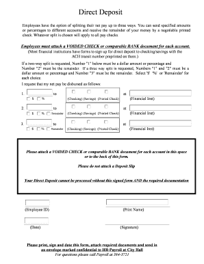 Direct Deposit Authorization Form