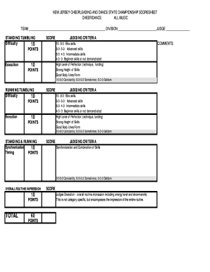 Cheer score sheet tryouts - SCORE RUNNING TUMBLING SCORE - njcheerleadingcom