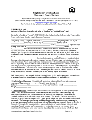 Montgomery County Single Family Lease Agreement