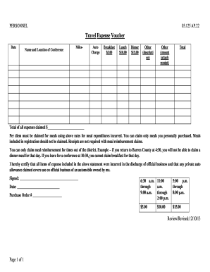 Travel Expense Voucher