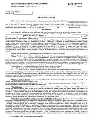 Alabama USDA Rural Development Lease Agreement