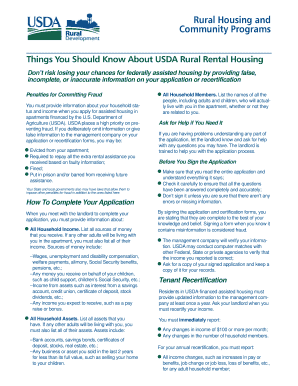 USDA Rural Rental Housing Application