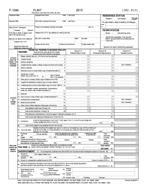 Flint Individual Income Tax Return 2015
