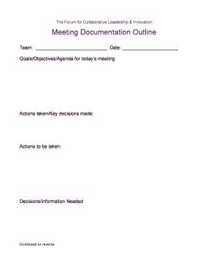 Meeting Documentation Outline