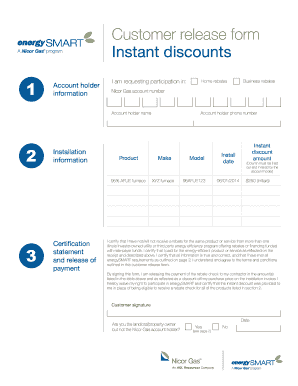 Nicor Gas Customer Release Form