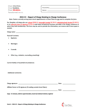 2015 Clergy Charge Conference Report