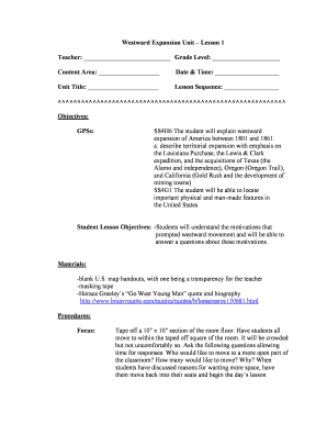 Westward Expansion Lesson Plan
