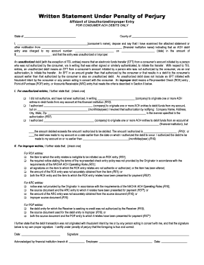 Affidavit of Unauthorized/Improper Entry