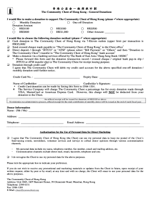 Hong Kong General Donation Form