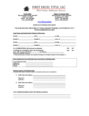 Refinance Information Sheet