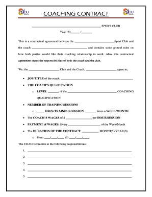 Coaching Contract Agreement