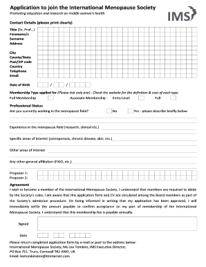 Application to join the International Menopause Society - imsociety