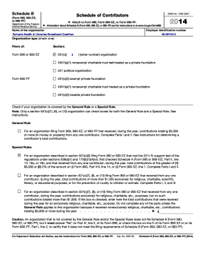 Schedule B Contributor Information Form