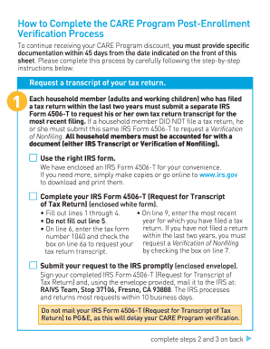 How to Complete the CARE Program Post-Enrollment