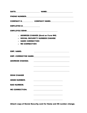 Employee Information Correction Form