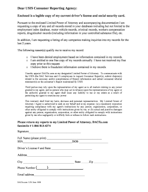 Limited Power of Attorney for Consumer Records Request