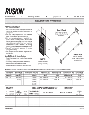 EAMP Order Process Sheet