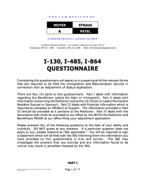 Adjustment of Status Questionnaire