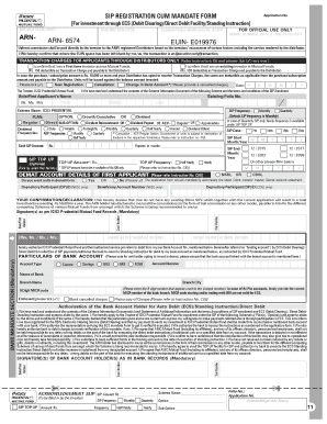 SIP Registration Cum Mandate Form