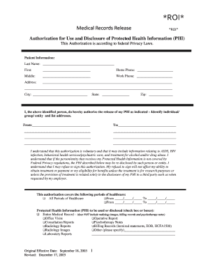 Medical Records Release Authorization