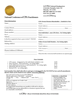 NCCPAP Membership Application Form