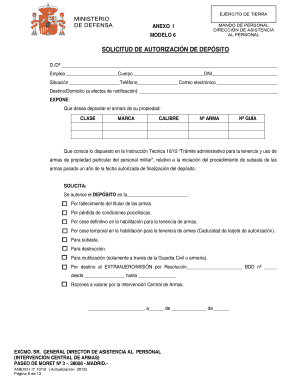 Solicitud de Autorización de Depósito