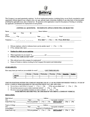 Employment Application Form