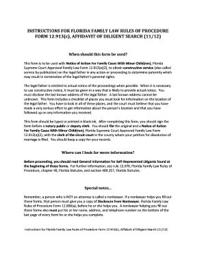 Florida Affidavit of Diligent Search