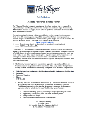 Pet Guidelines Agreement