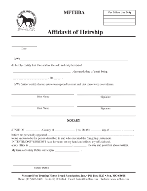 Affidavit of Heirship
