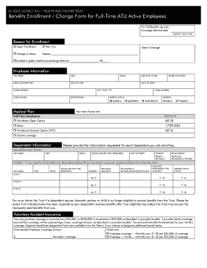 School District No. 1 Health and Welfare Trust Benefits Enrollment Form