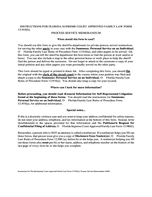Florida Process Service Memorandum