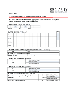 HUD-COC Status Assessment Form