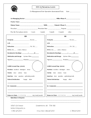 Co-Management Post-Operative Assessment Form