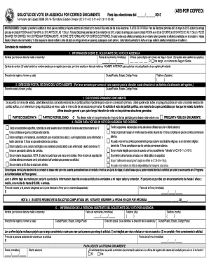 Solicitud de Voto en Ausencia por Correo