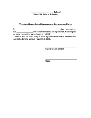 Virginia Grade Level Assessment Permission Form