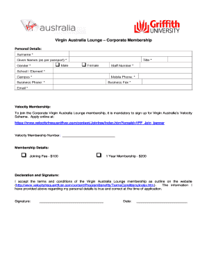 Virgin Australia Lounge Corporate Membership