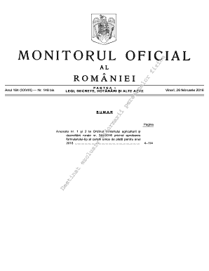 Romania Single Payment Claim Form 2016