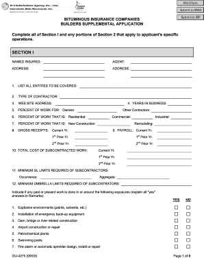 Builders Supplemental Application