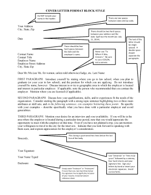 Cover Letter Format Block Style