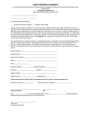 Lease Contract Guaranty