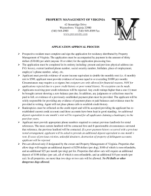 Virginia Residential Lease Application