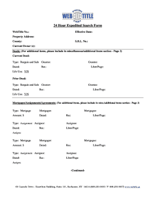 24 Hour Expedited Search Form