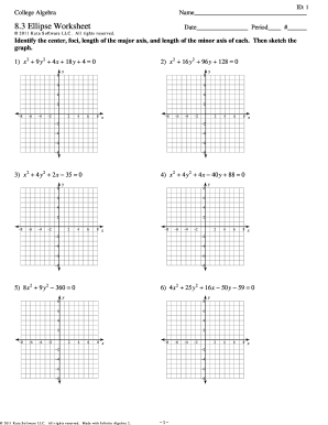 Ellipse Worksheet - Fill Online, Printable, Fillable, Blank | pdfFiller