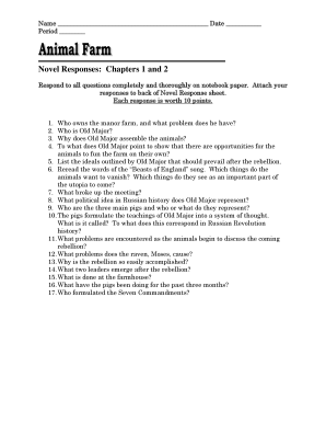 Animal Farm Novel Response Questions